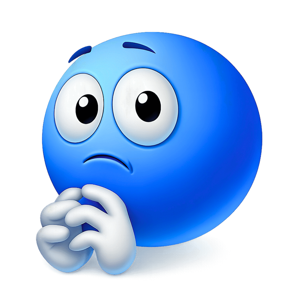 Shy Emoji PNG with Nervous Expression and Folded Hands &ndash; Transparent Background ClipArt