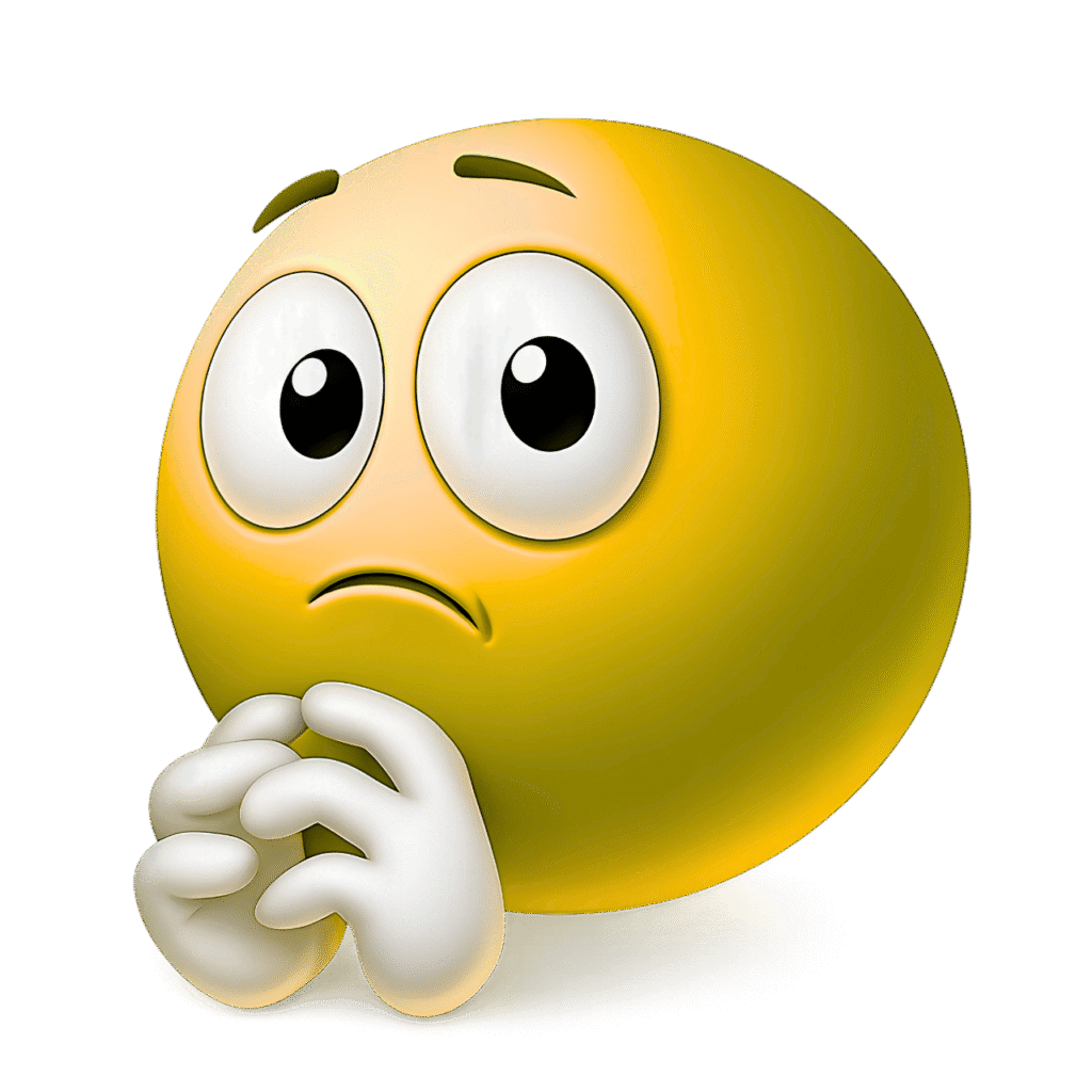 Yellow Shy Emoji PNG with Nervous Face and Folded Hands &ndash; Free Transparent ClipArt