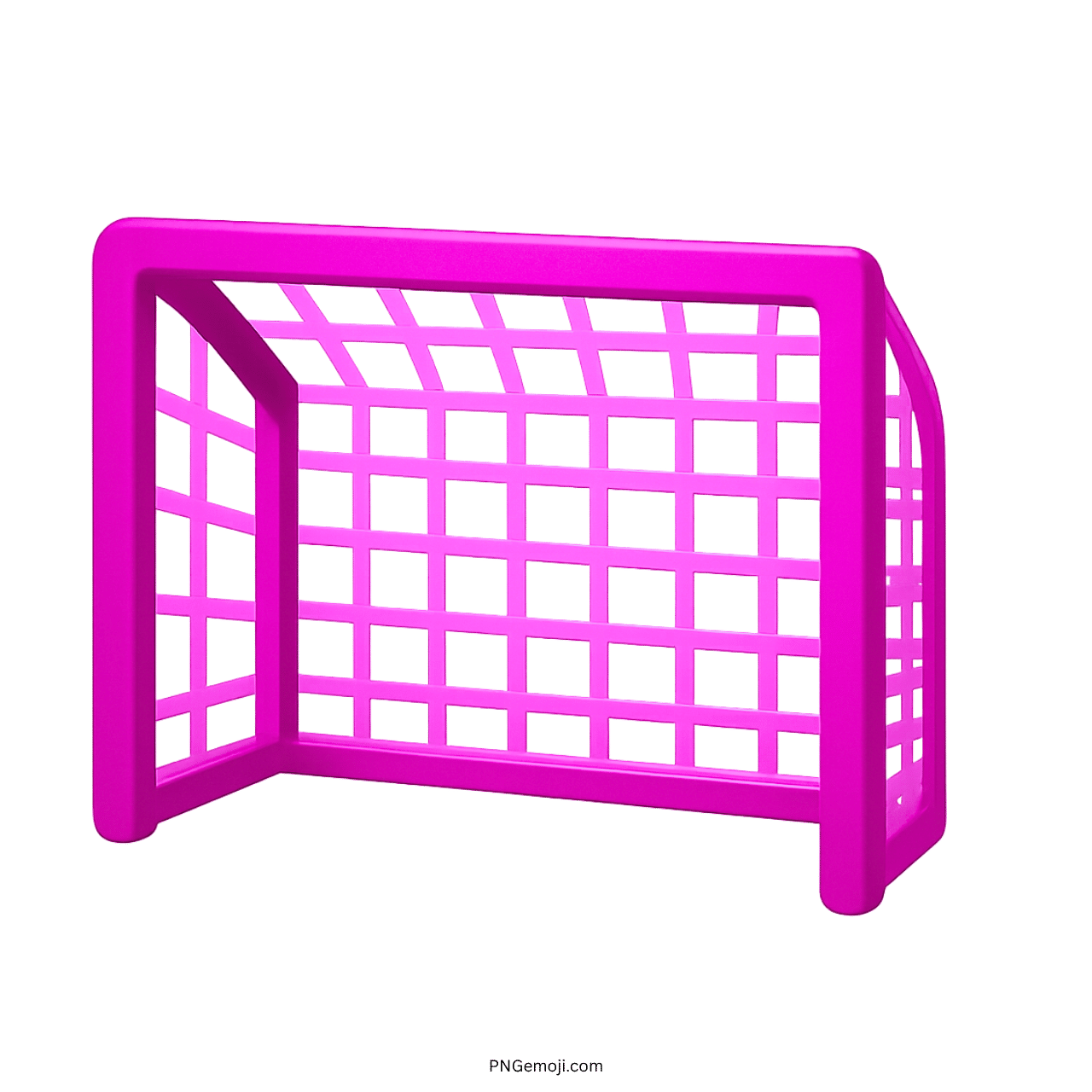 3D pink goal net emoji football soccer gate with transparent background PNG