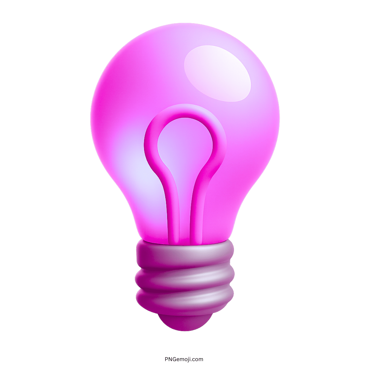 3D purple light bulb emoji icon with transparent background for ideas and creativity