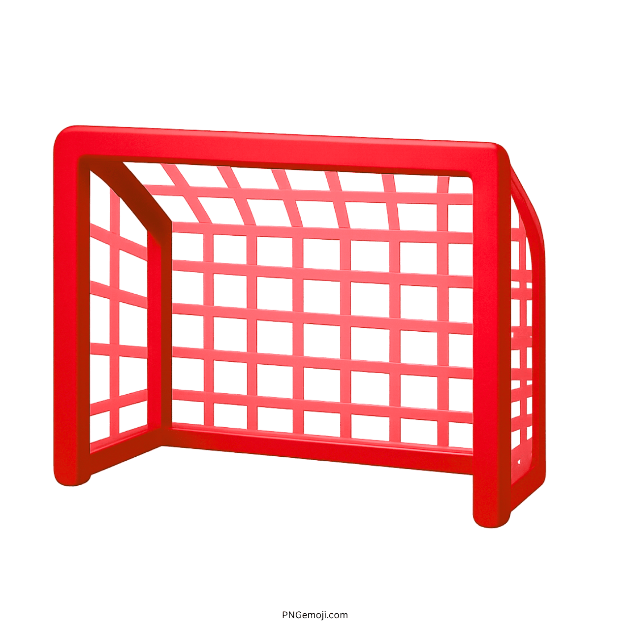 3D red goal net emoji football soccer gate with transparent background PNG