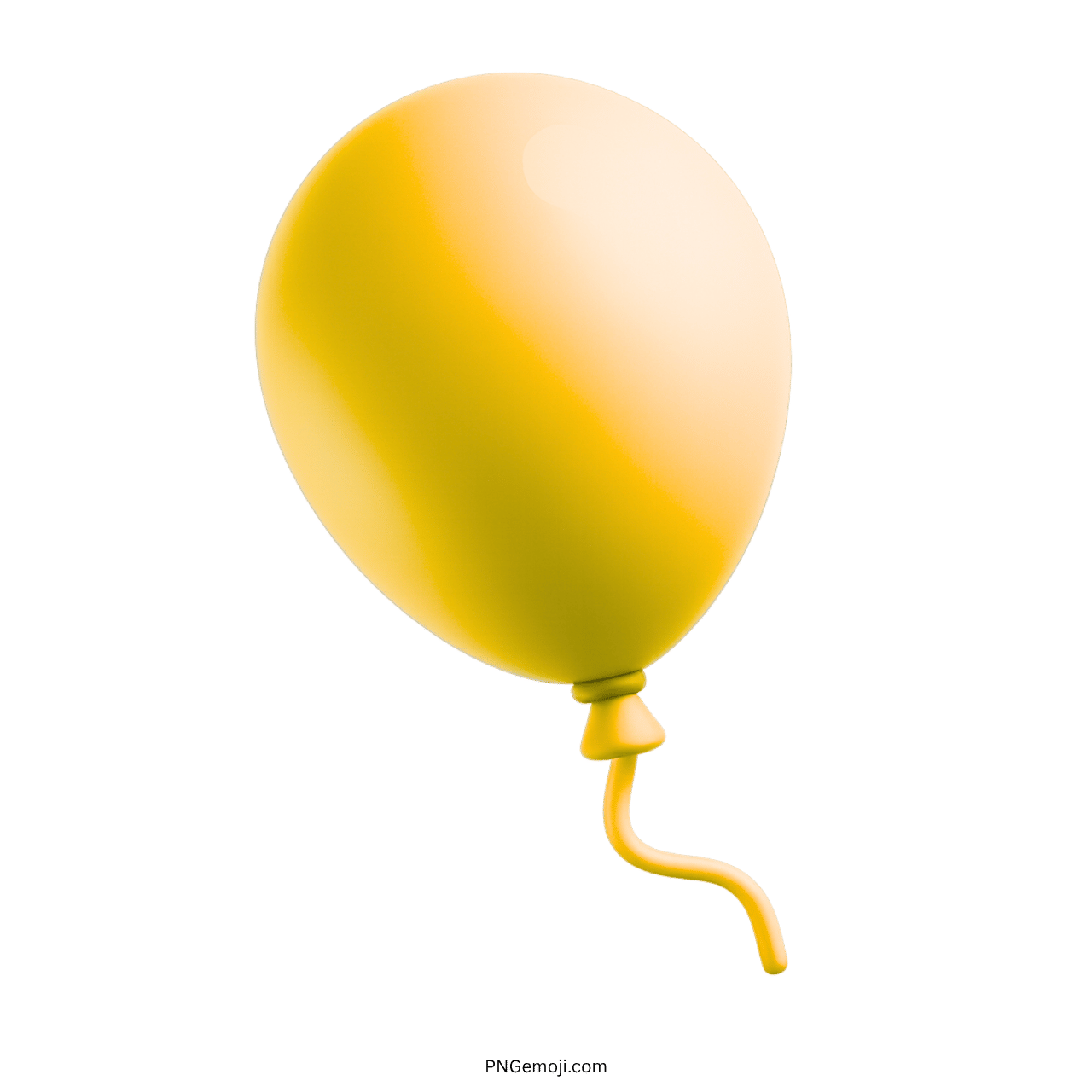 3D yellow balloon emoji for birthday, festive decoration, celebration, or cheerful events
