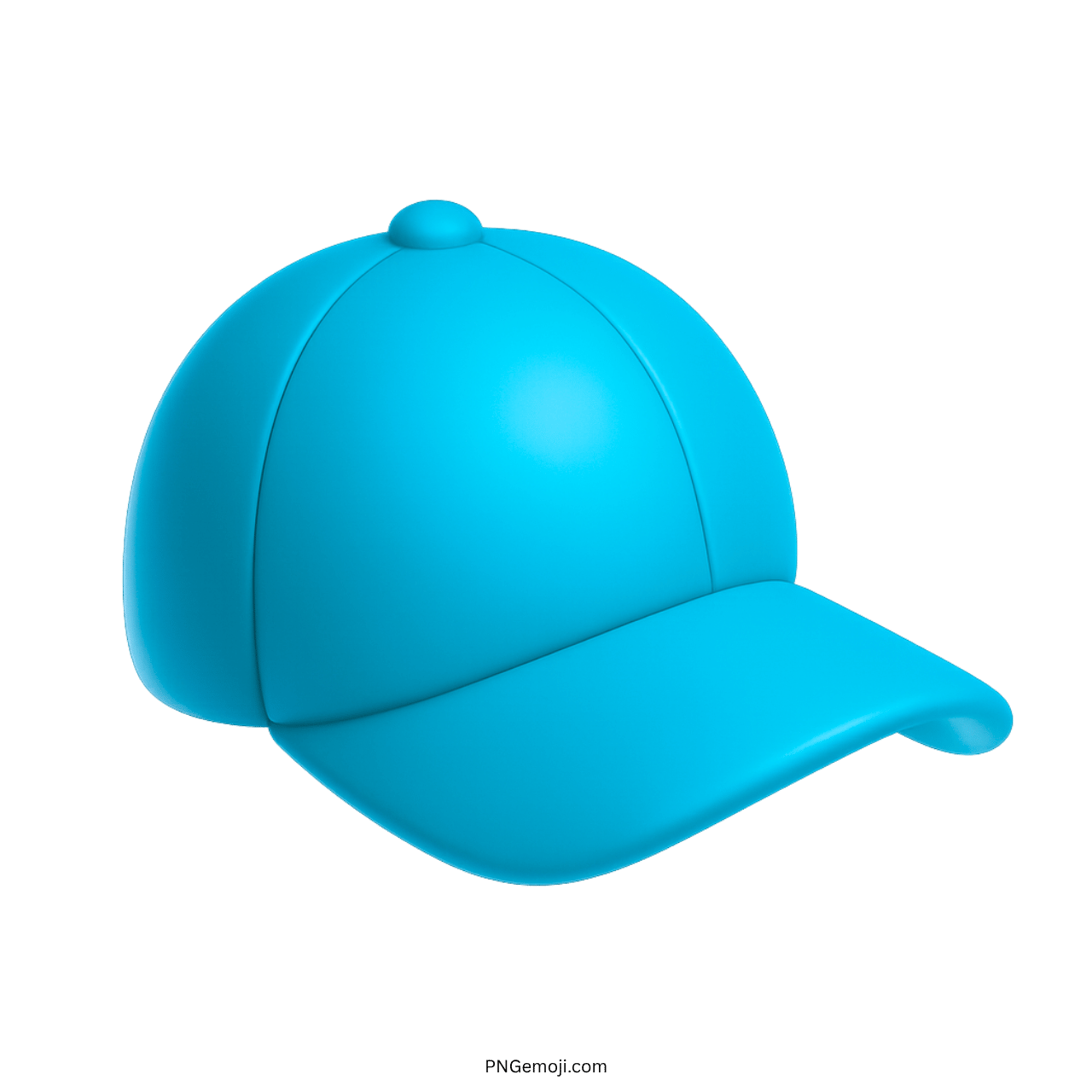 3D blue baseball cap emoji with curved visor and smooth vibrant finish