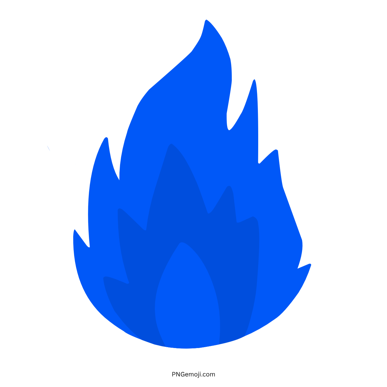 3D blue fire emoji with transparent background flame icon illustration PNG