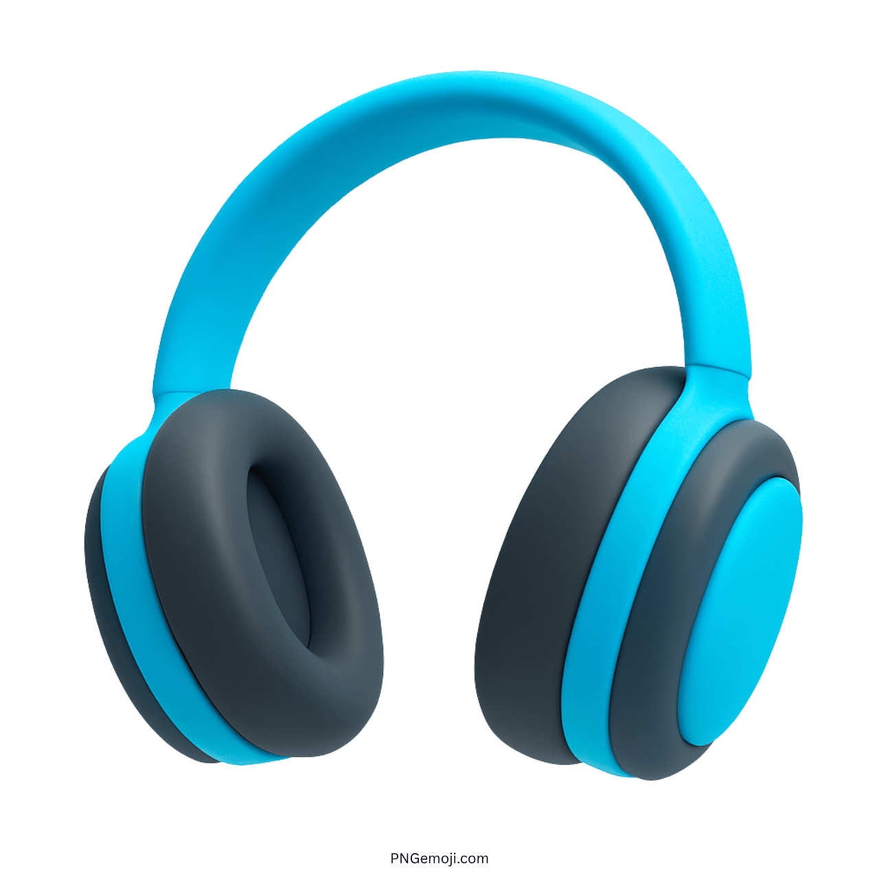 3D blue and black over-ear headphones emoji in modern minimal design style