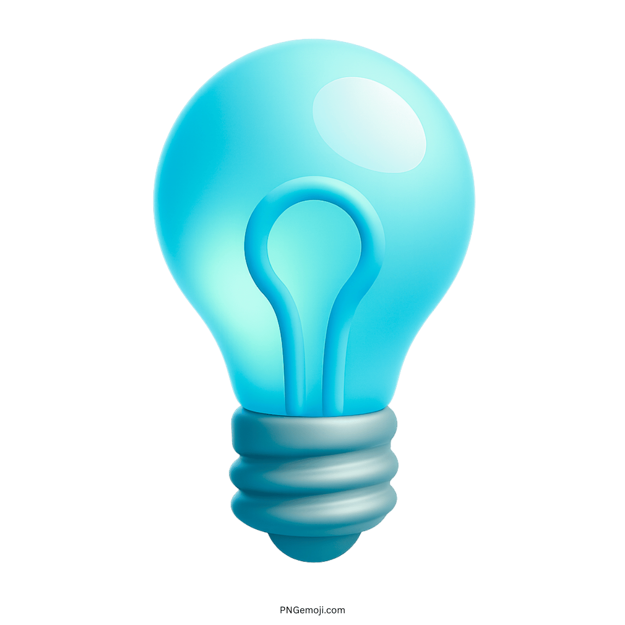 3D blue light bulb emoji for creativity, innovation, and modern tech themes PNG