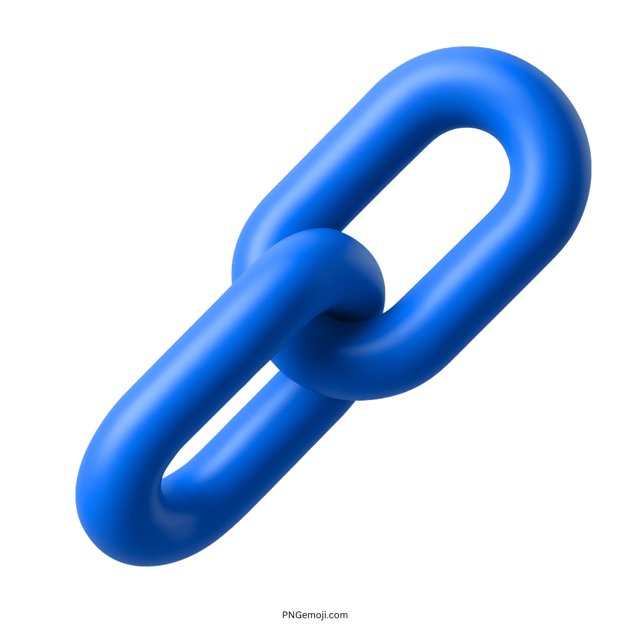 3D blue link chain emoji icon showing connection or hyperlink concept in bold style