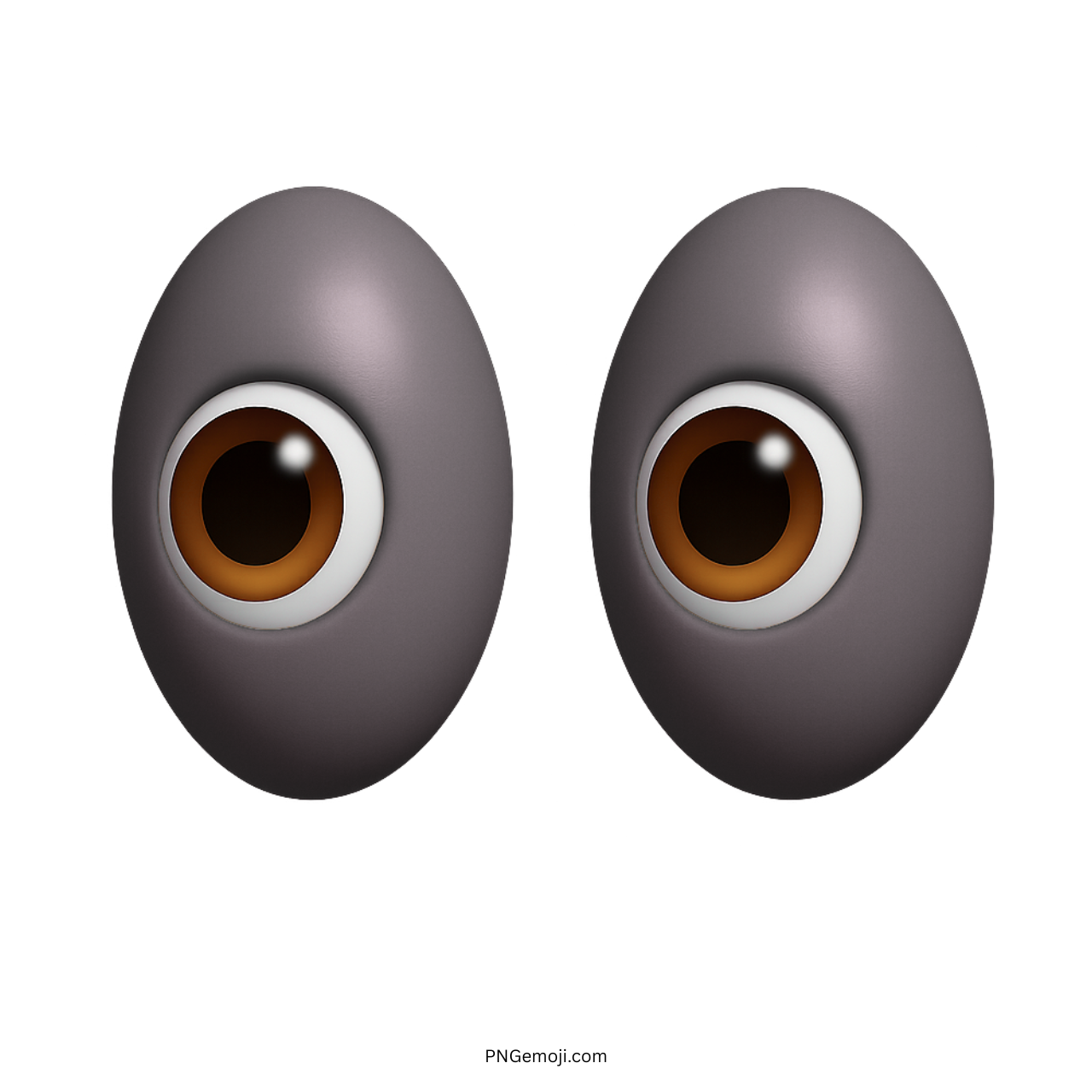 3D gray eyes emoji icon expressing surprise or focus on transparent background