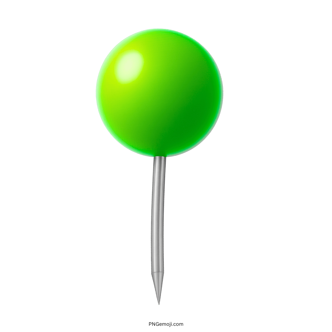 3D green location pin emoji PNG icon with transparent background for maps and apps