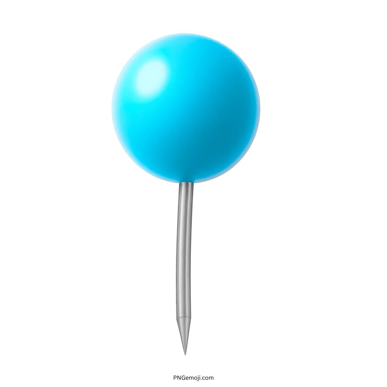 3D light blue location pin emoji PNG icon with transparent background for map designs