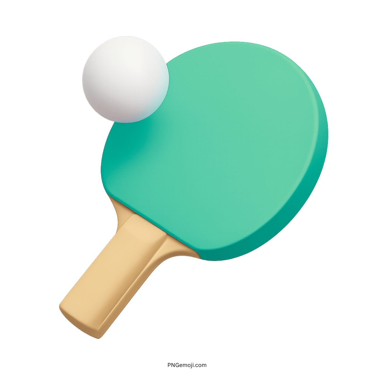 3D ping pong paddle with white ball icon for table tennis emoji symbol