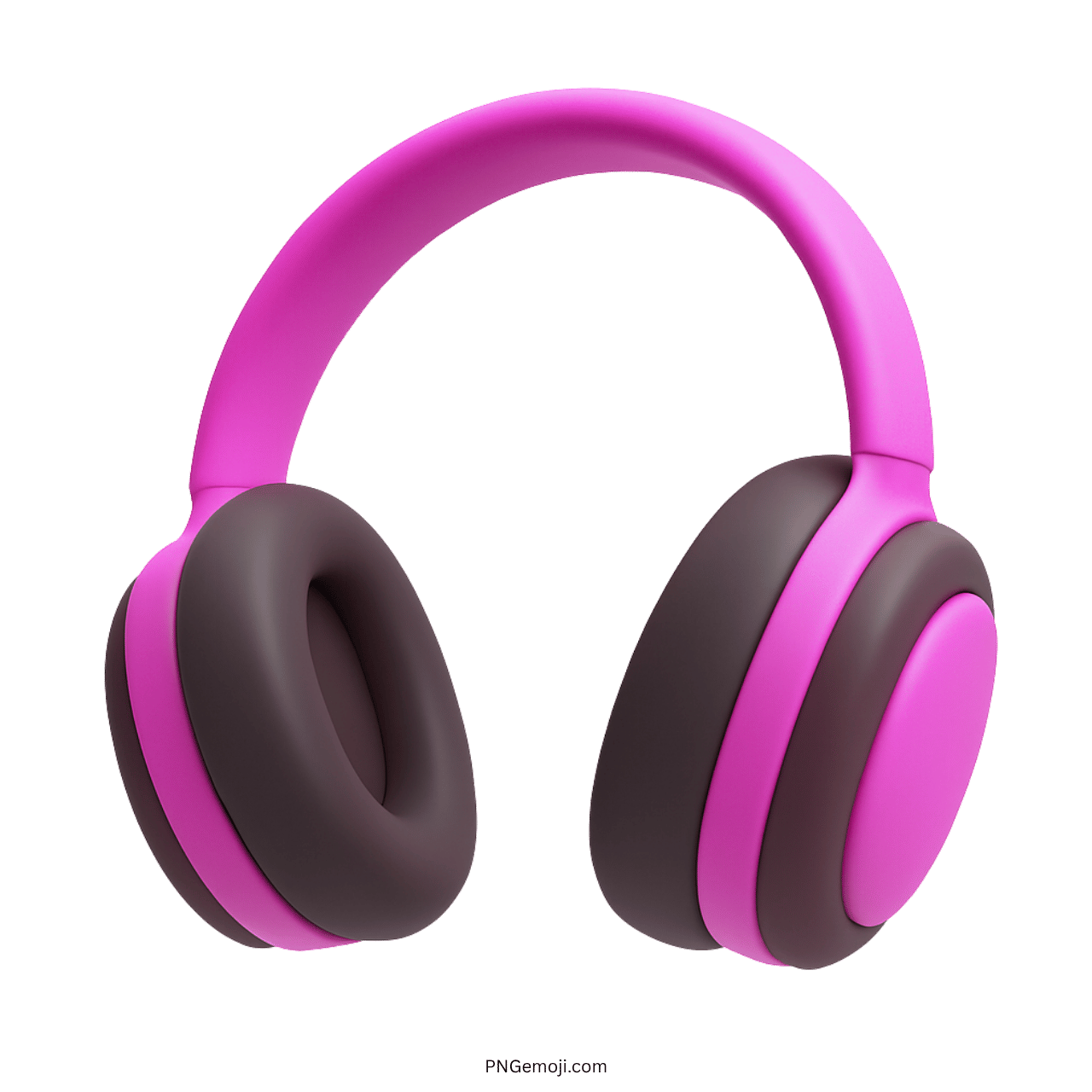 3D pink and black headphones emoji in modern cartoon-style PNG format