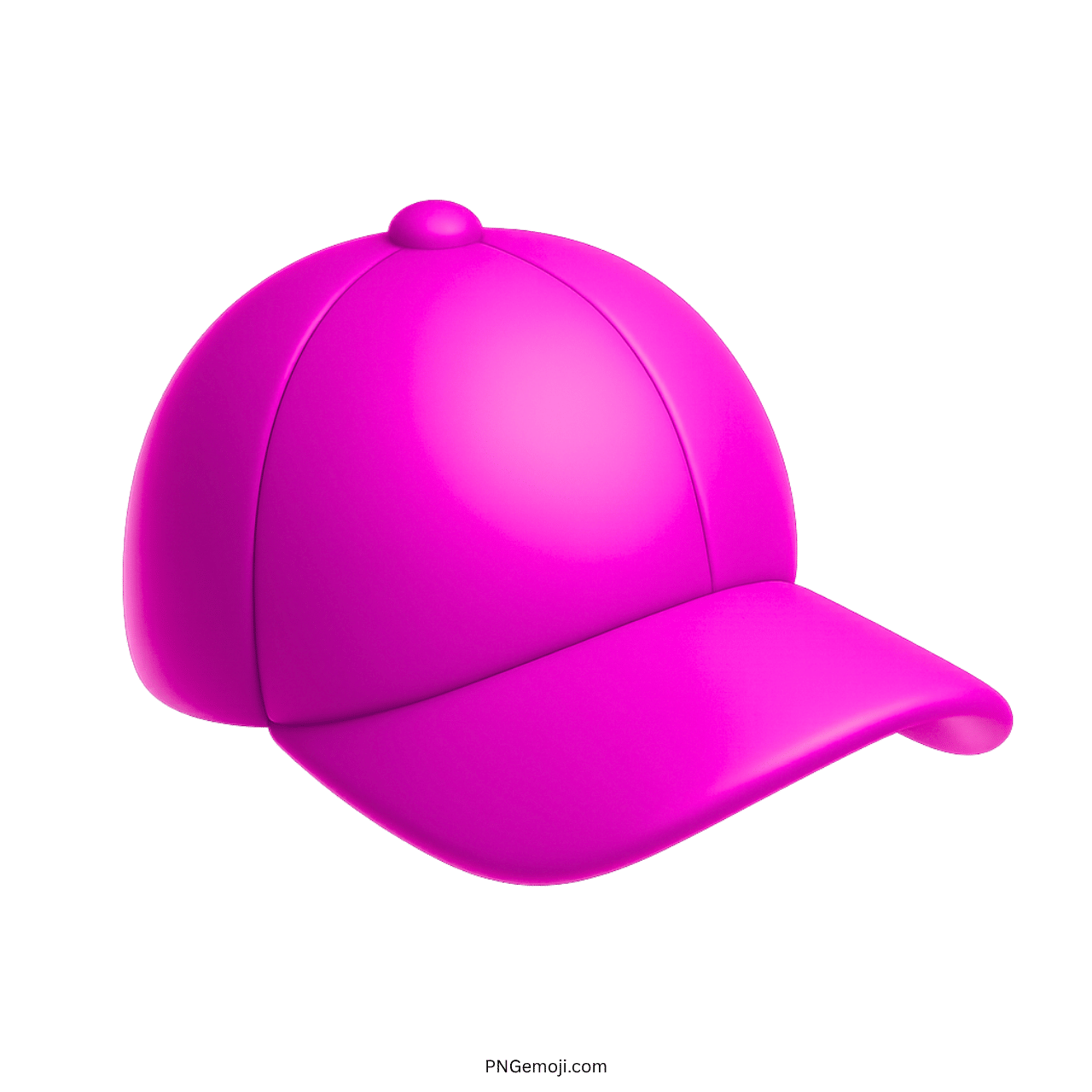 3D pink purple baseball cap emoji with soft curves and smooth shiny finish