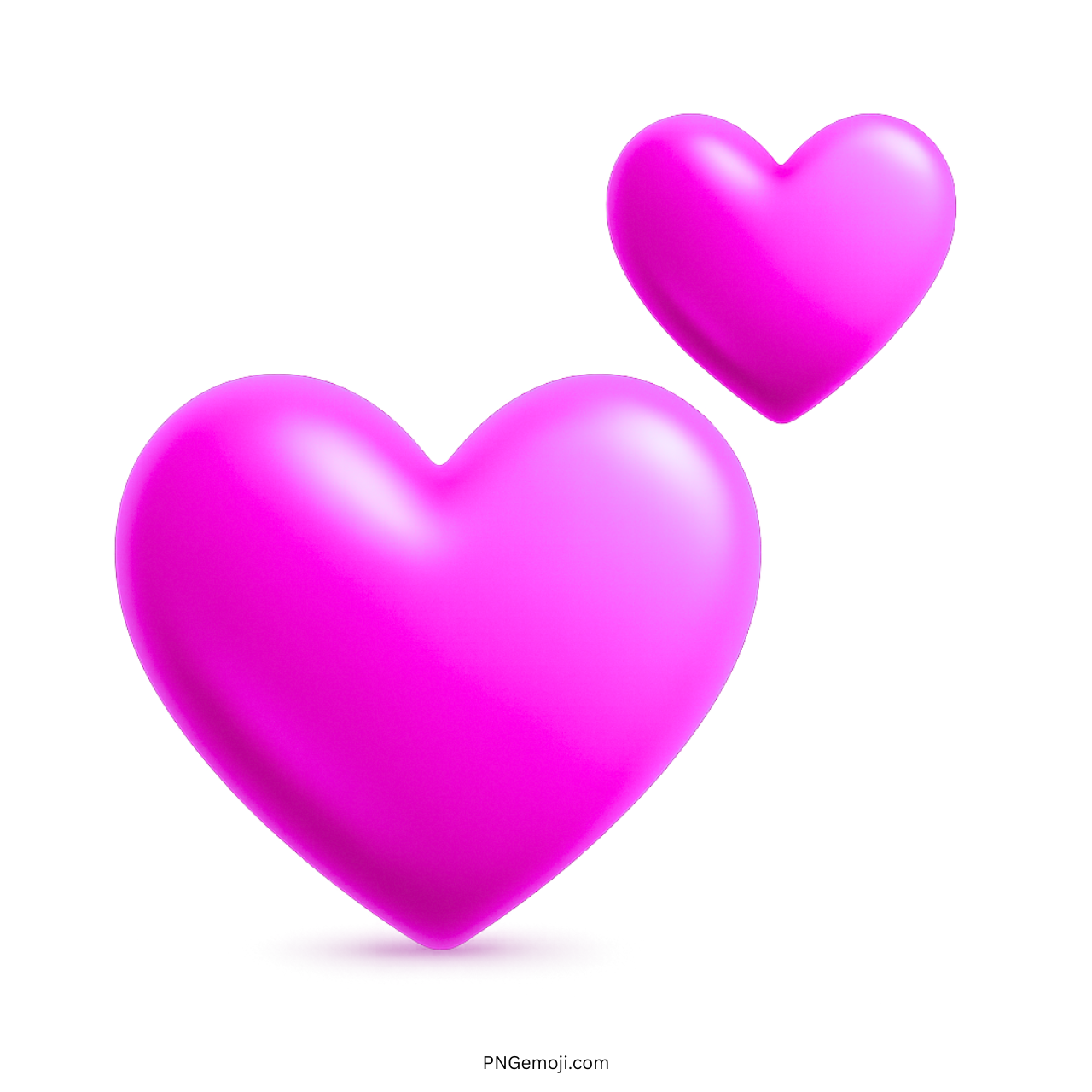 3D pink two hearts emoji showing playful love, affection, sweetness and emotional charm