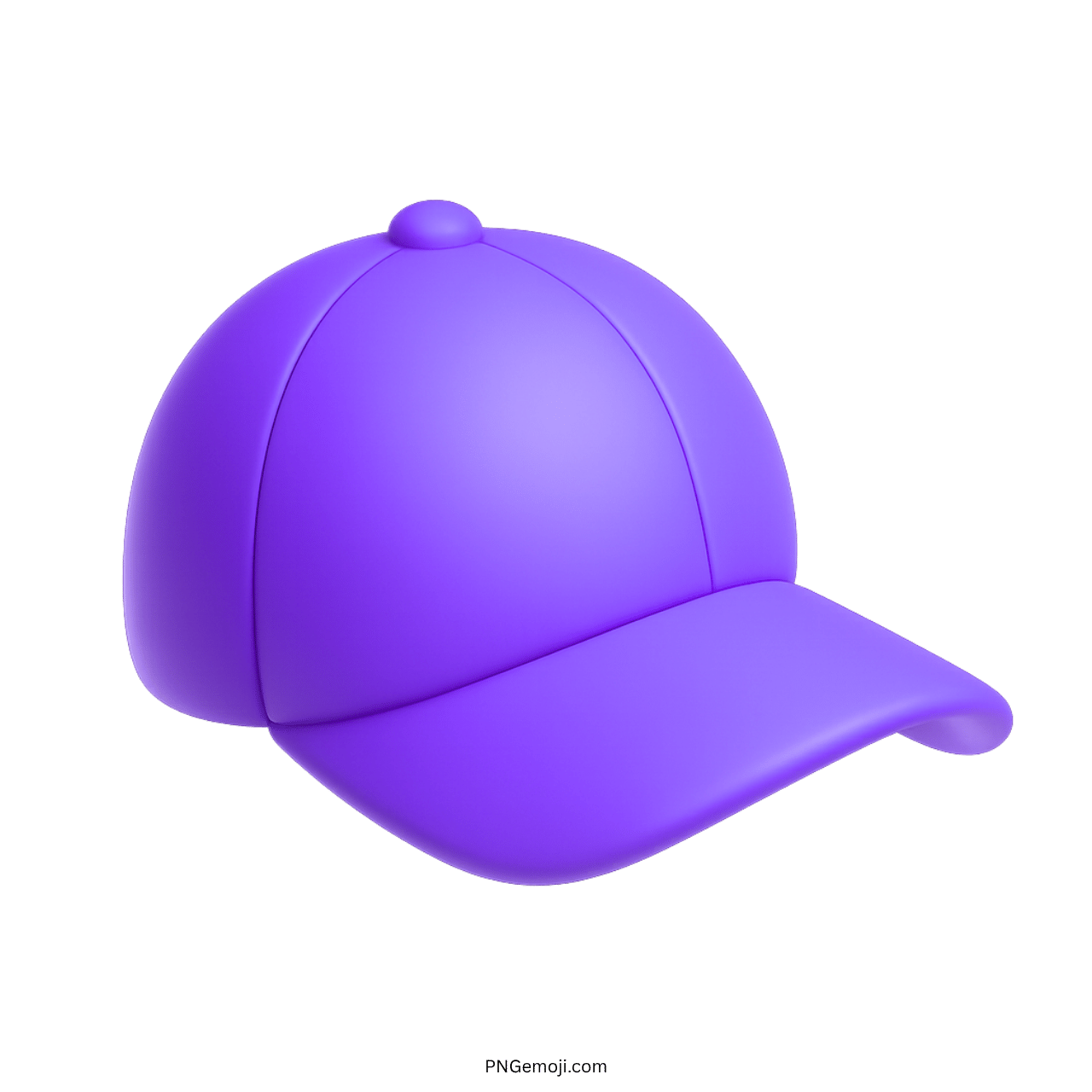 3D purple baseball cap emoji with curved visor and clean glossy finish