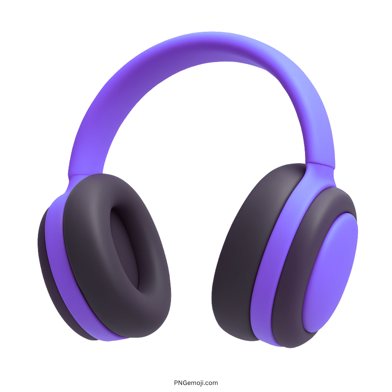 3D purple and black headphones emoji in high-quality PNG with transparent background