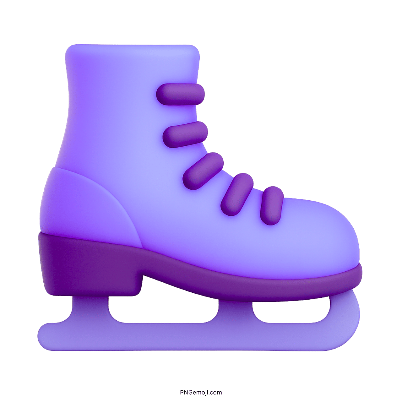 3D purple ice skate emoji for winter sports and skating activities