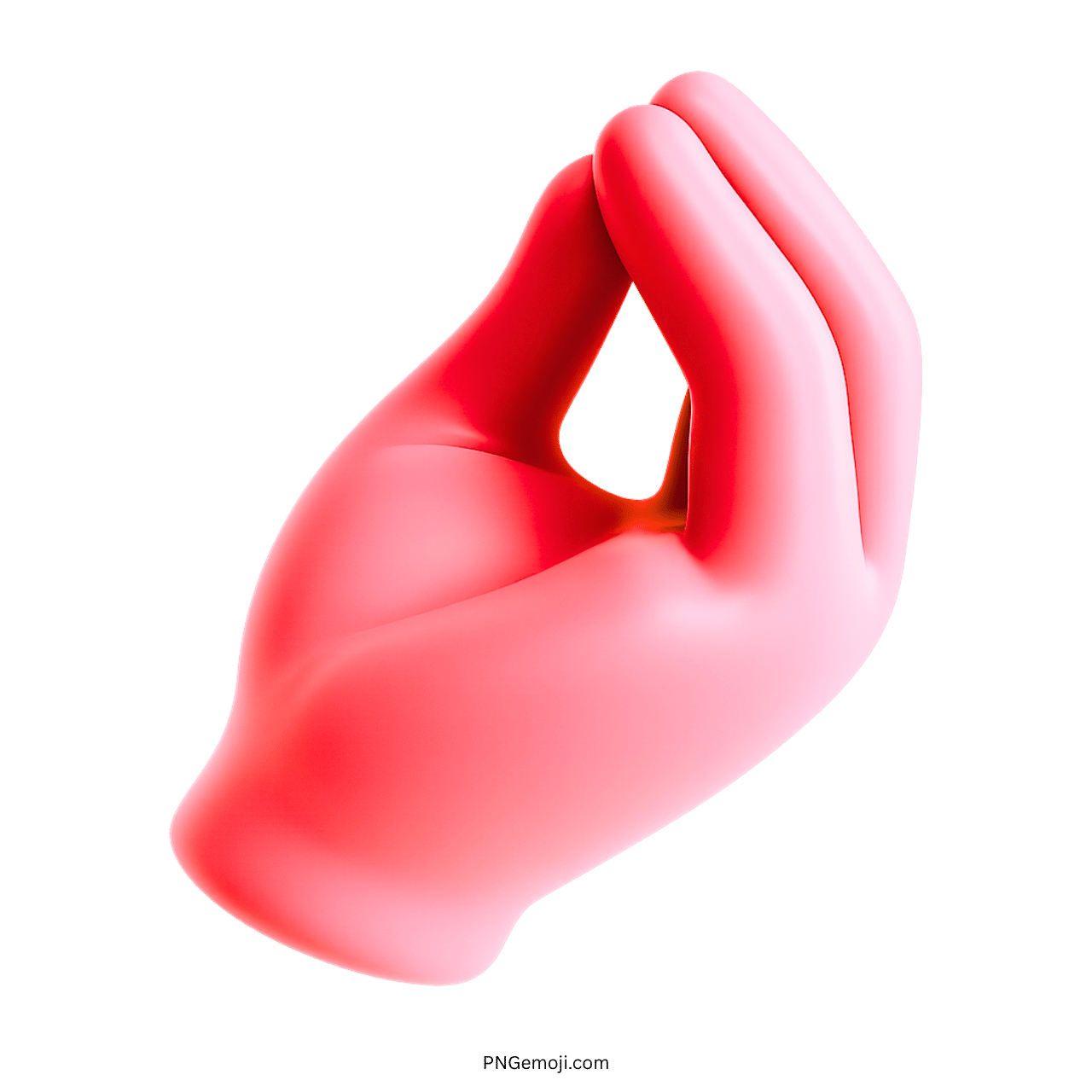3D red Italian hand gesture emoji with transparent background for digital graphics use