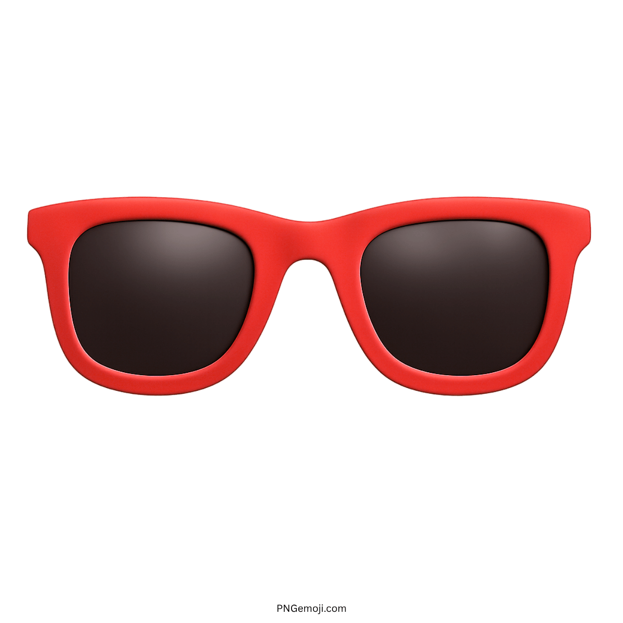 3D red sunglasses emoji with dark black lenses on transparent background PNG clipart