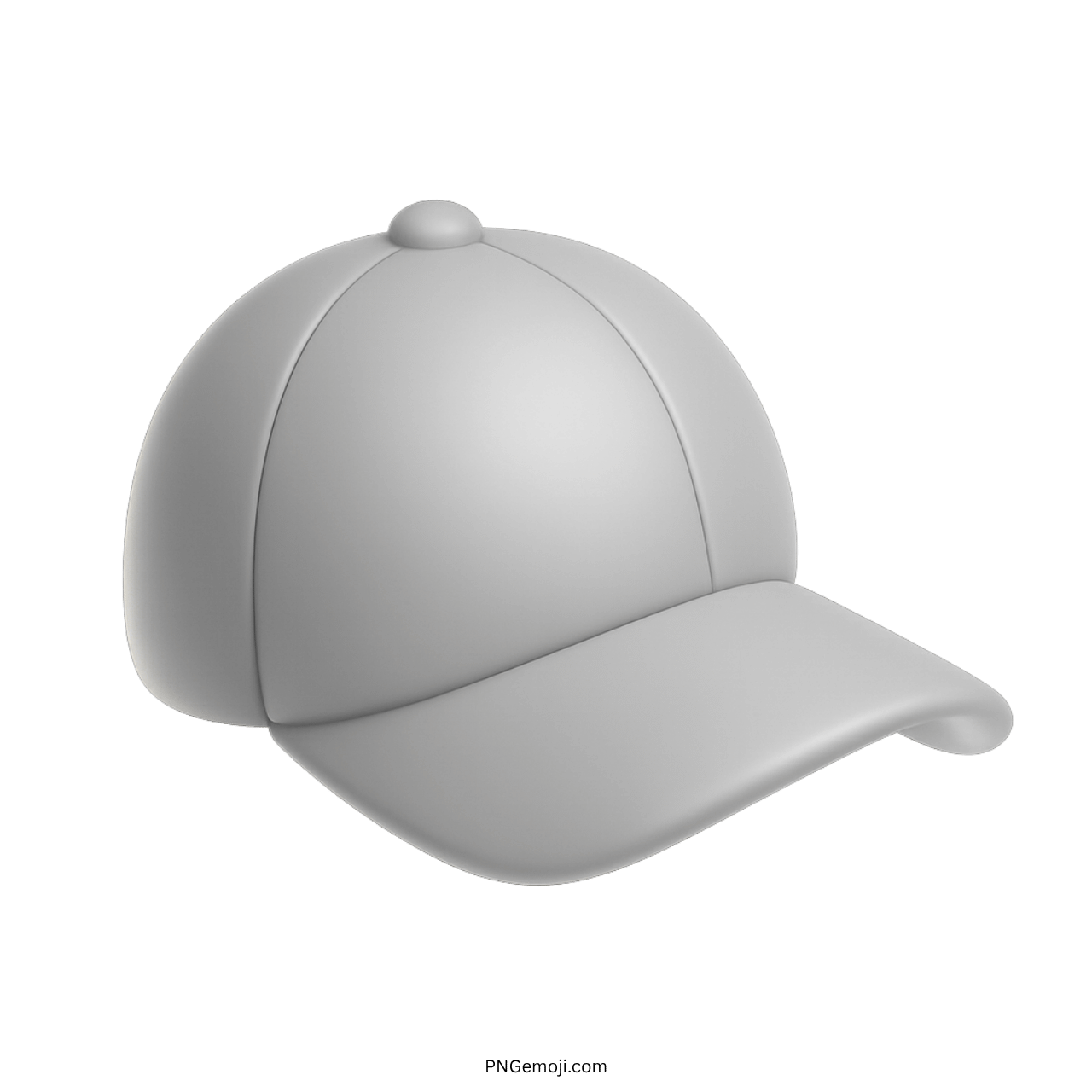 3D white baseball cap emoji with smooth matte texture and curved visor