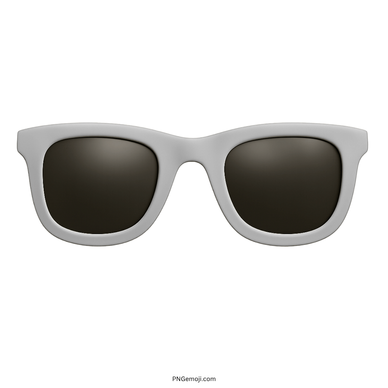 3D white sunglasses emoji with black lenses on transparent background PNG clipart