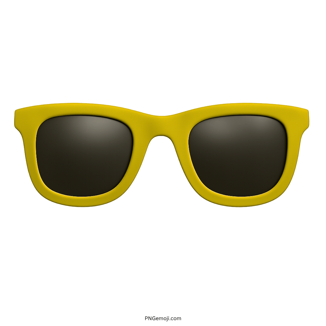 3D yellow sunglasses emoji with dark black lenses on transparent background PNG clipart