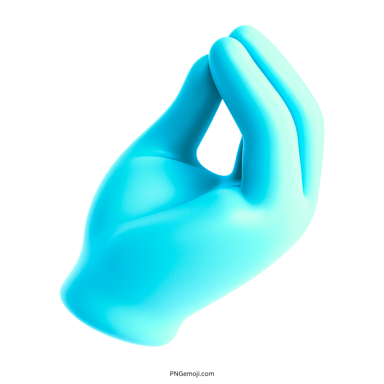 Blue 3D Italian hand gesture emoji with fingers pressed together in iconic pose