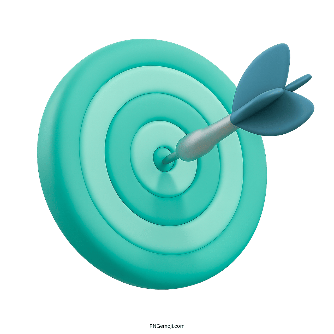 3D teal target emoji with dart hitting the center in modern style