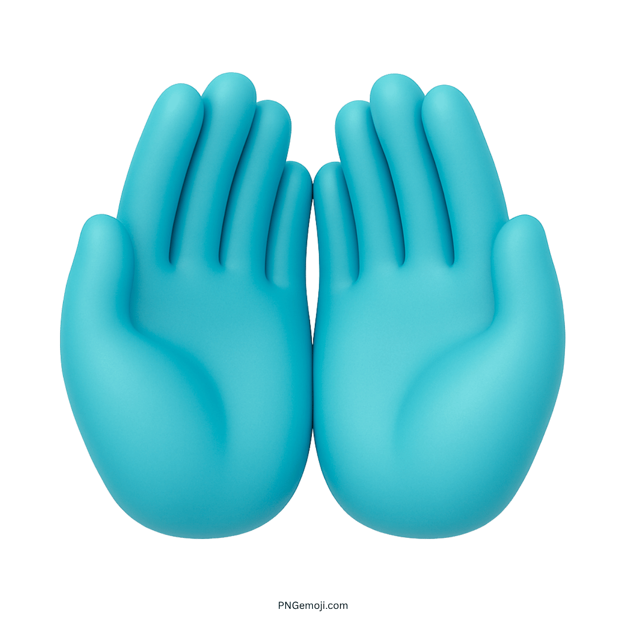 3D blue palms up together emoji cupped hands open gesture icon
