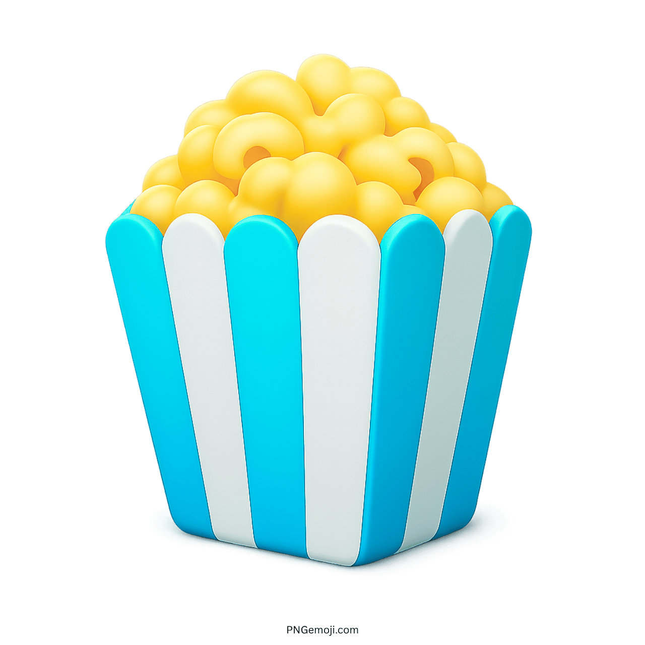 Popcorn emoji in blue and white striped box, ideal for movie night or fun snacks.