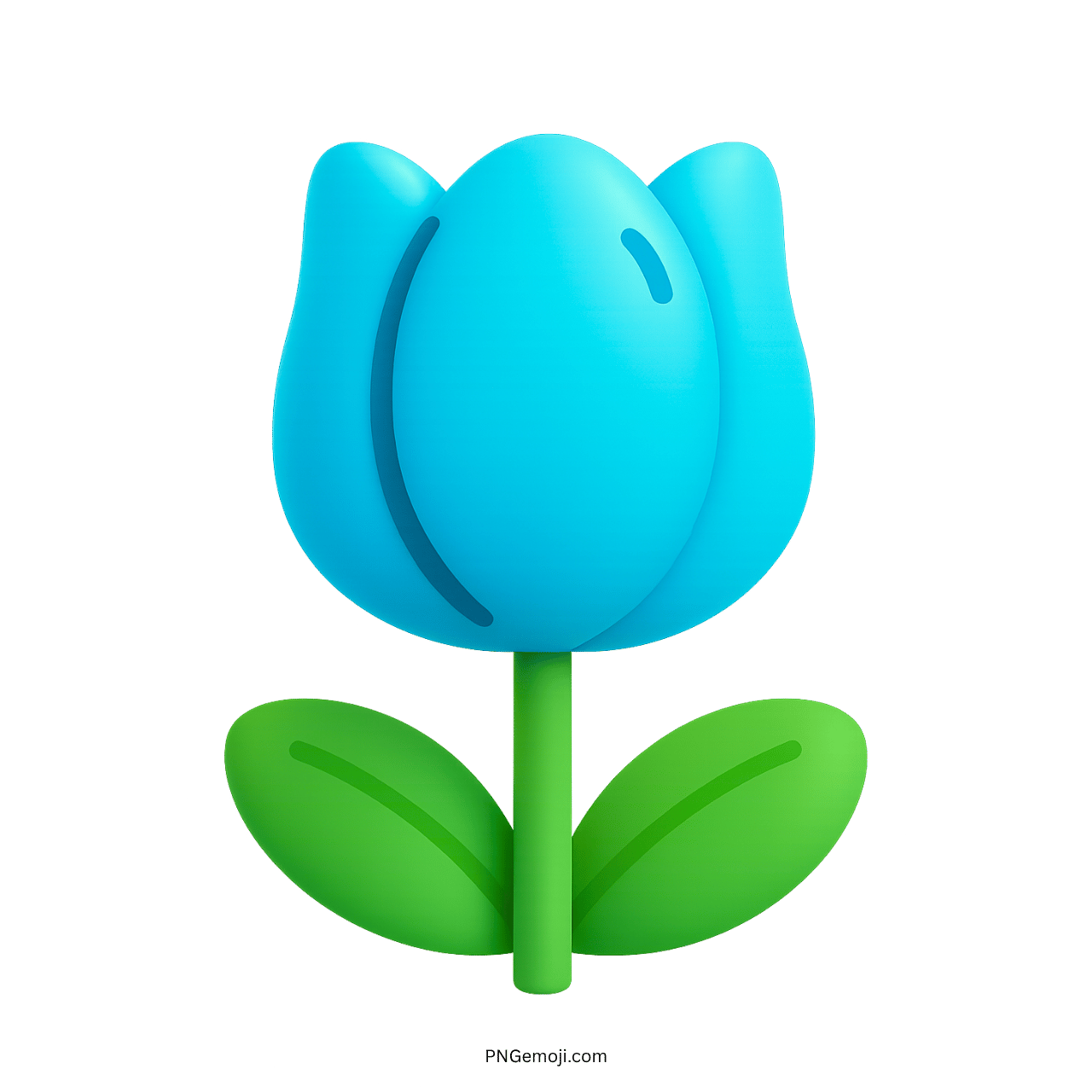 Blue Tulip Flower Illustration PNG with Smooth Design