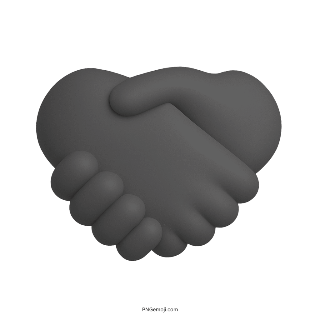 3D dark handshake emoji symbolizing agreement and unity