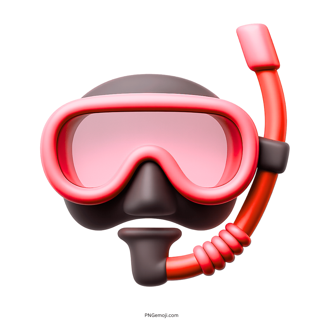 Pink diving mask emoji with matching snorkel, ideal for underwater fun and aquatic activities.