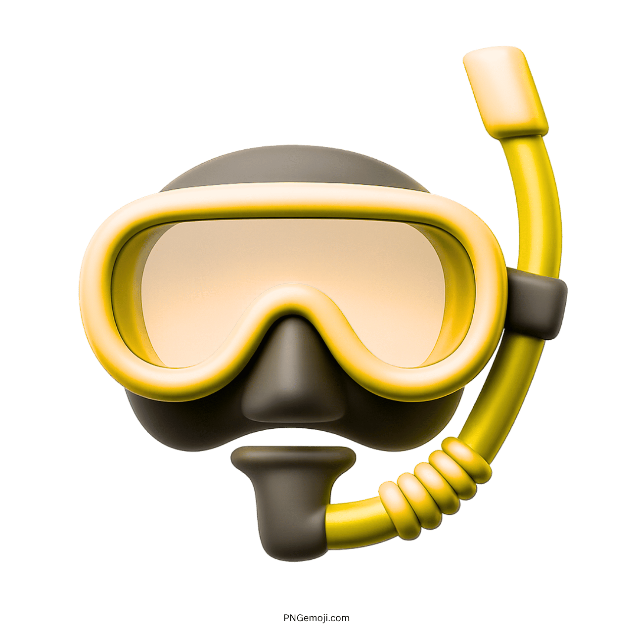Diving mask emoji with yellow snorkel, perfect for water sports and underwater activities.
