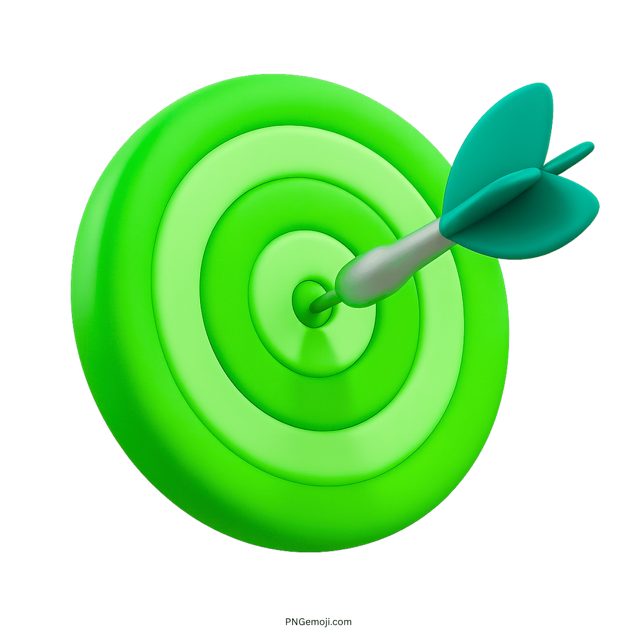 Green 3D target emoji with dart in center showing goal focus and success
