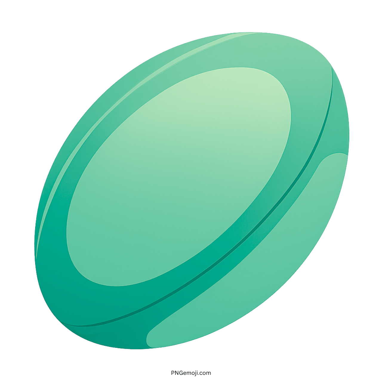 3D Green Rugby Football Emoji PNG with Transparent Background