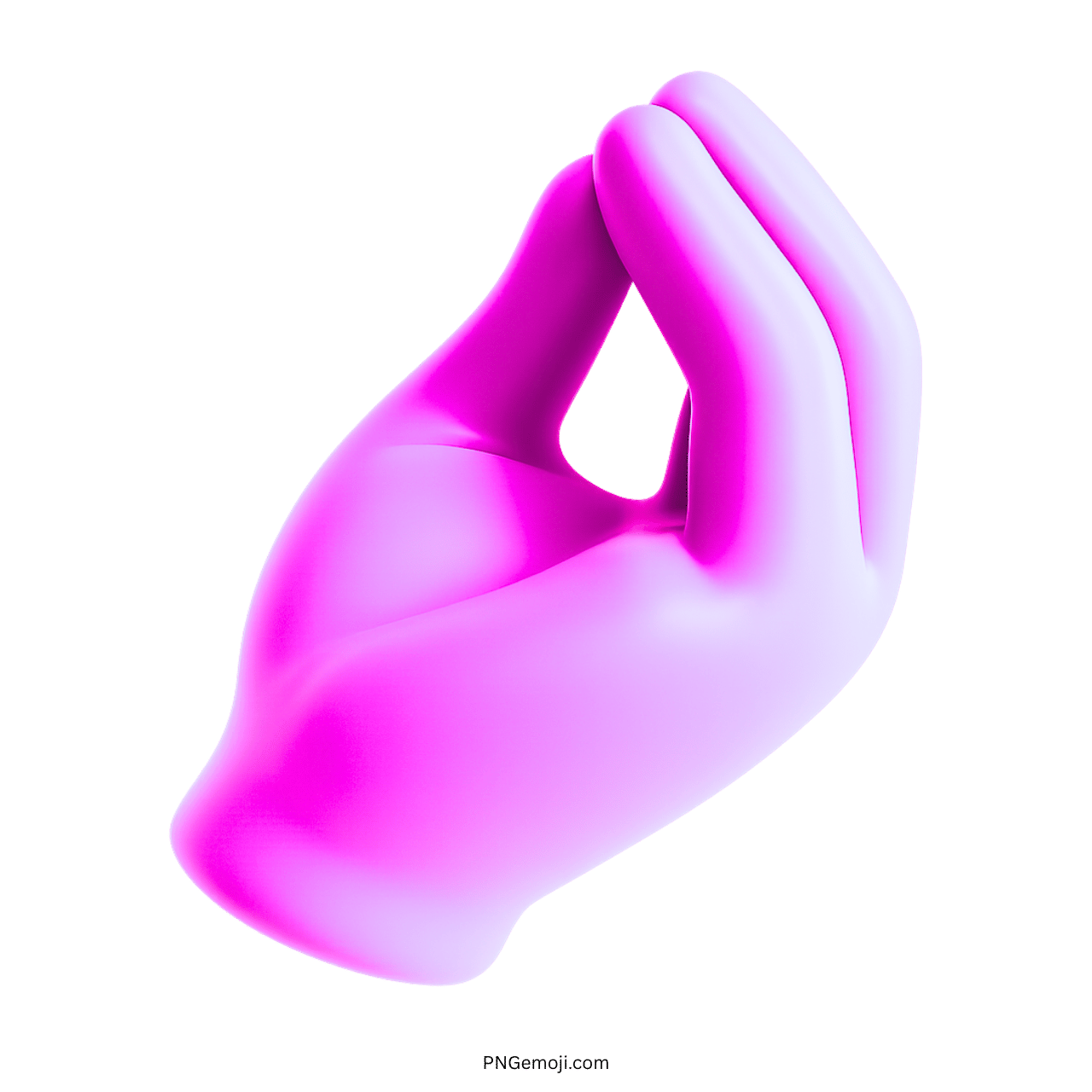 Pink 3D Italian hand gesture emoji with realistic glossy cartoon style