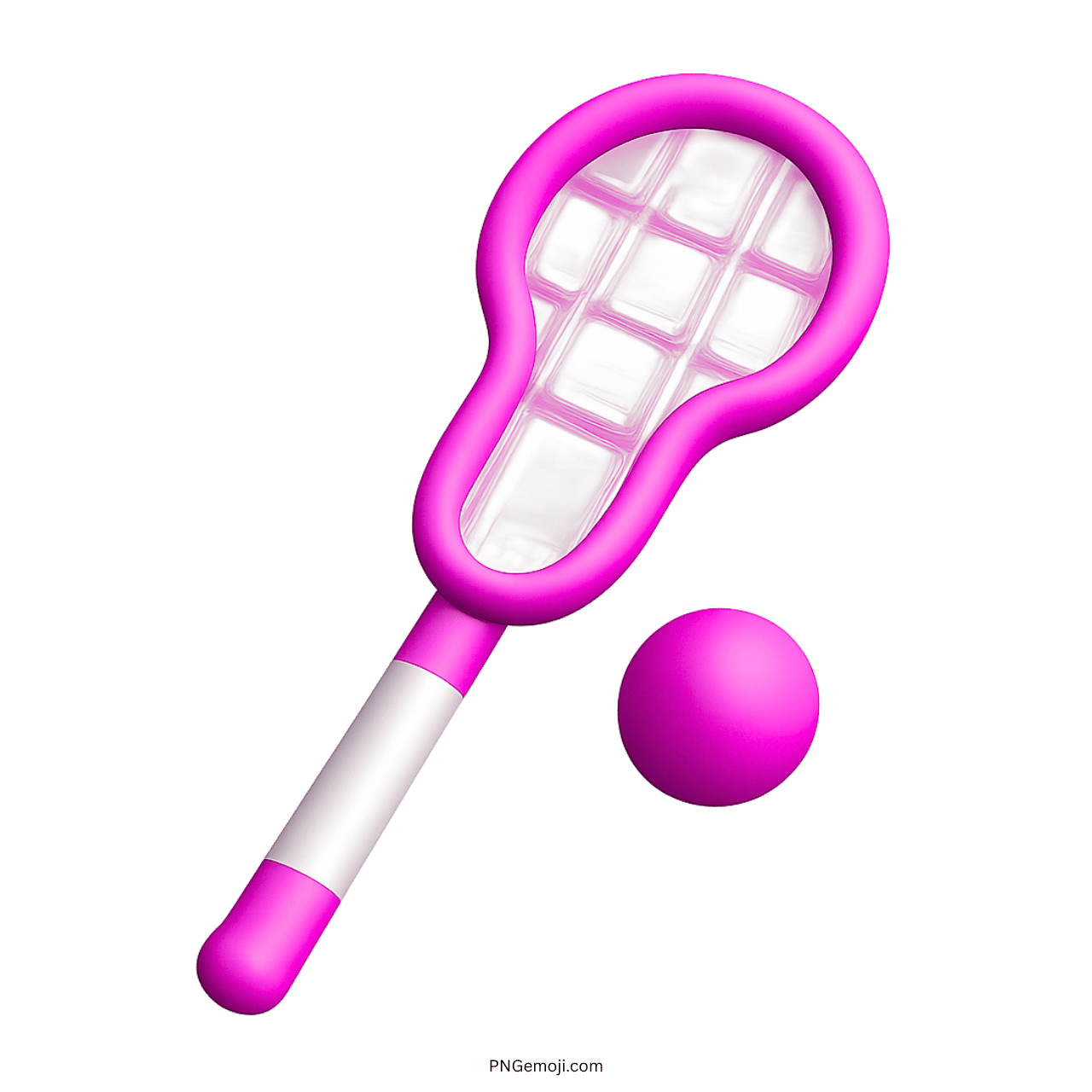 3D illustration of a pink ice hockey racket and ball on green background, vibrant and stylish design.