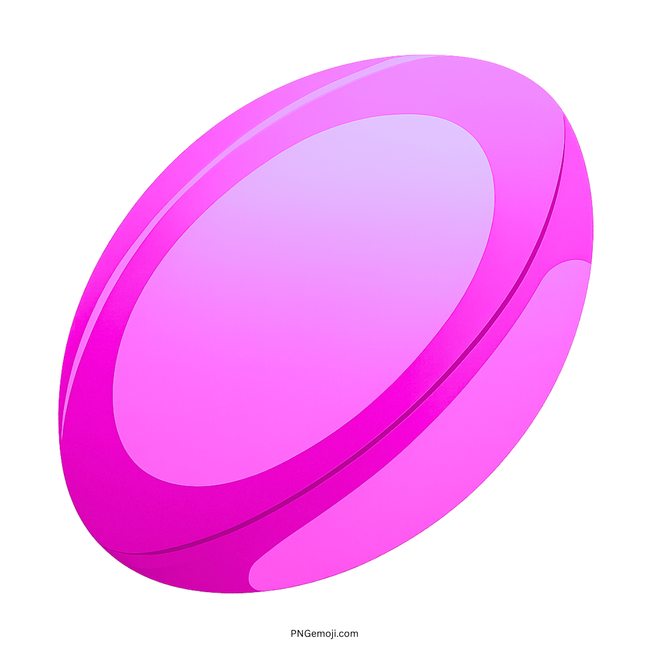 3D Pink Rugby Football Emoji PNG with Transparent Background