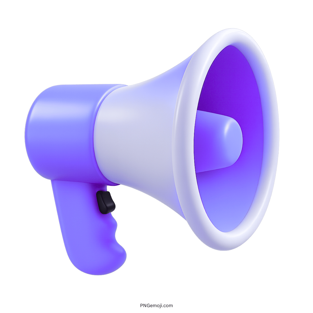 Purple loudspeaker emoji icon for creative promos, digital alerts, and reminders online