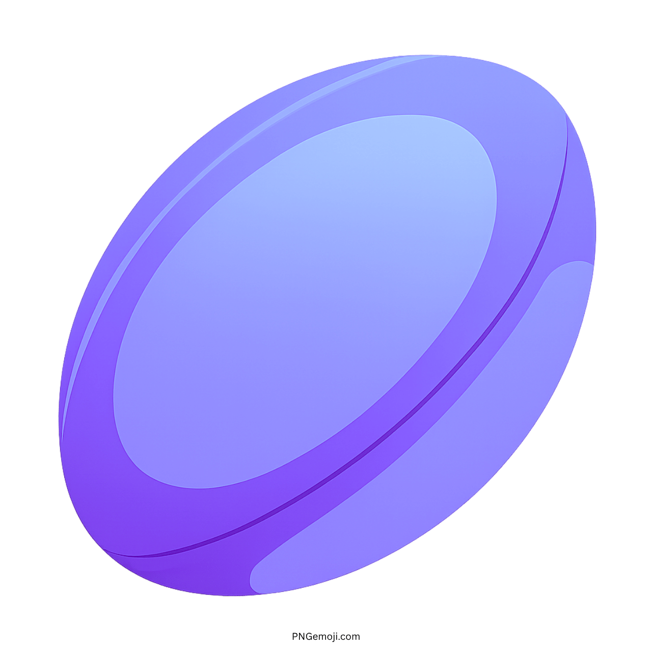 3D Purple Rugby Football Emoji PNG with Transparent Background