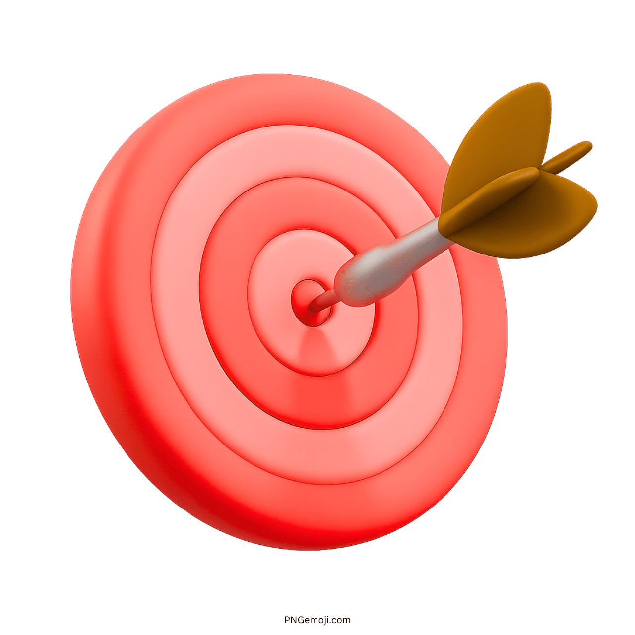 Red 3D target emoji with brown dart hitting bullseye showing goal focus and drive