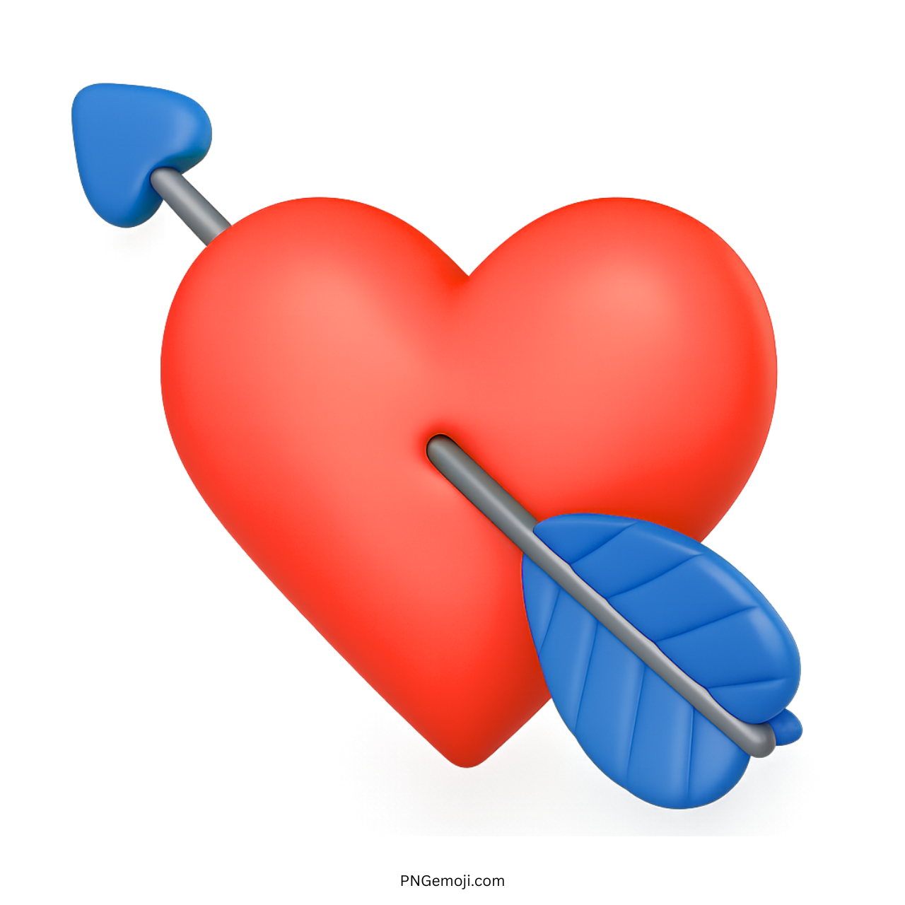 Red heart emoji with blue arrow expressing love, passion, romance, or strong emotions