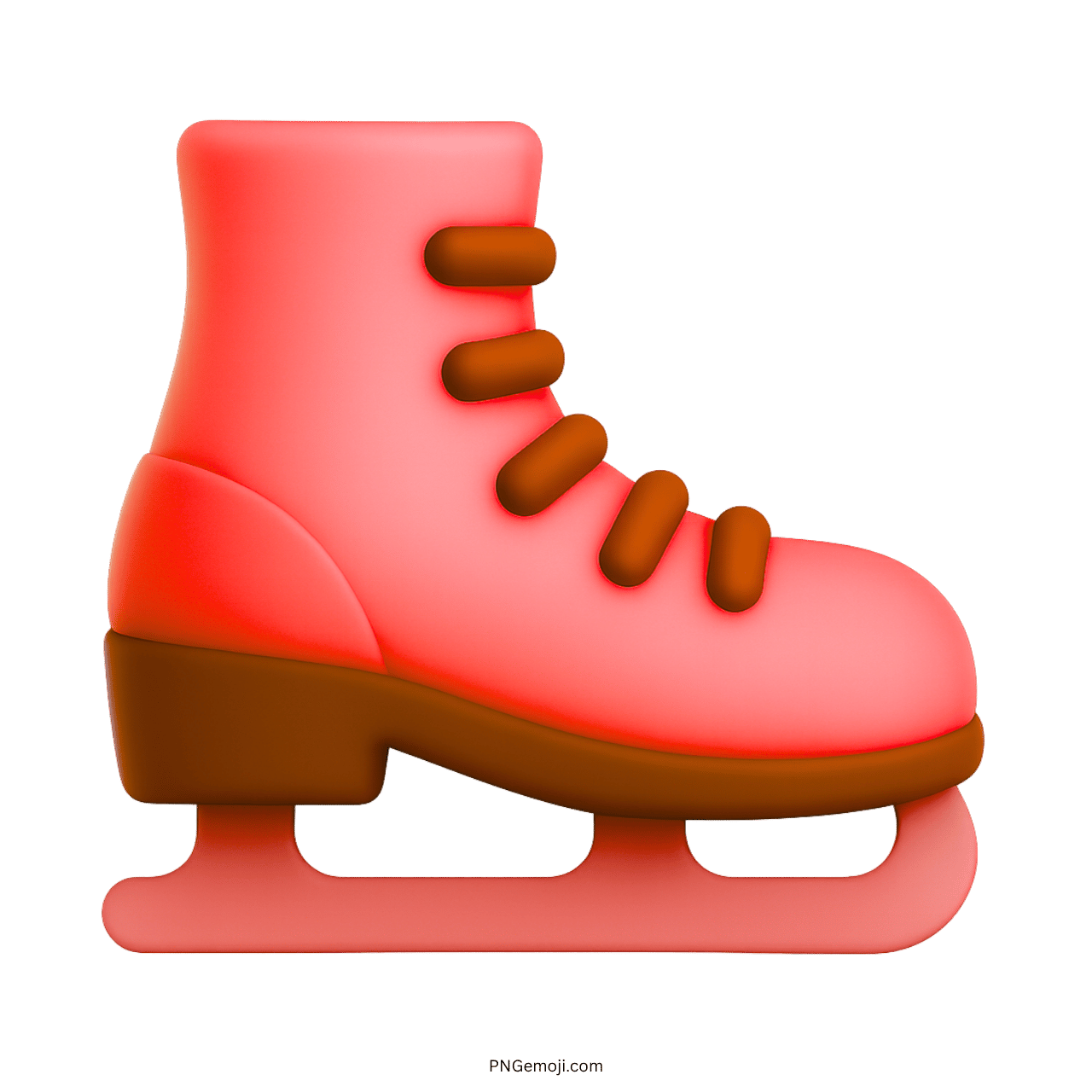 3D red ice skate emoji for winter games, skating apps, or festive visuals