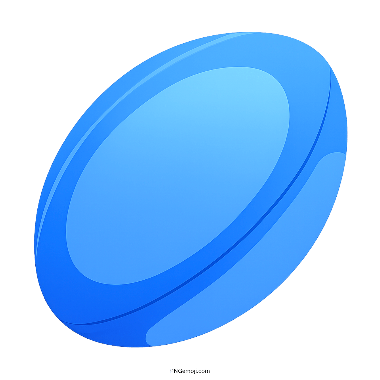 3D blue rugby football emoji with transparent background