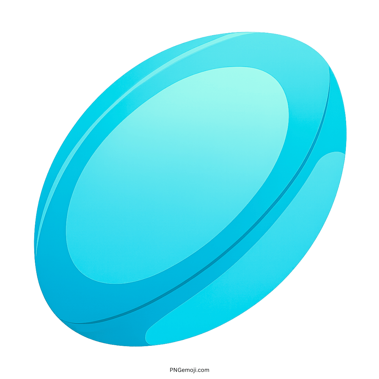 3D Rugby Football Emoji in Blue Color PNG with Transparent Background