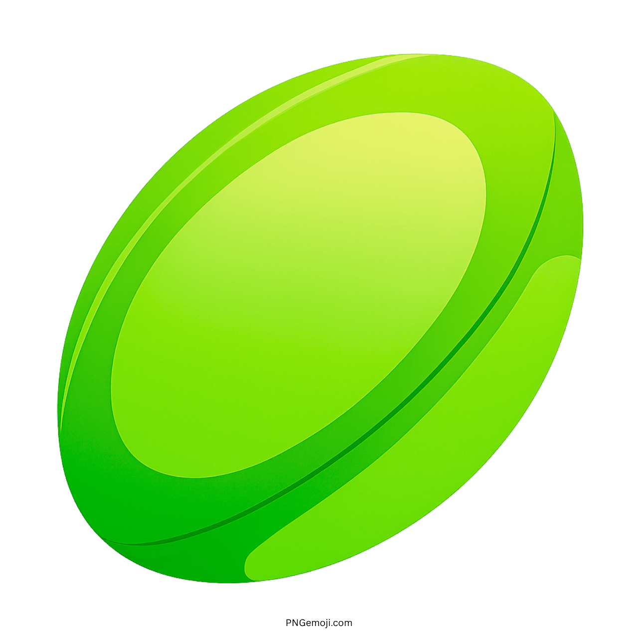 3D green rugby football emoji with transparent background