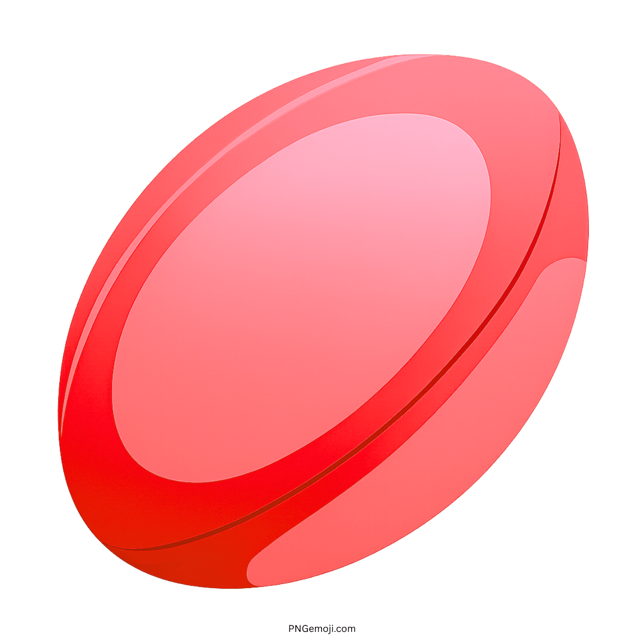 3D red rugby football emoji with transparent background