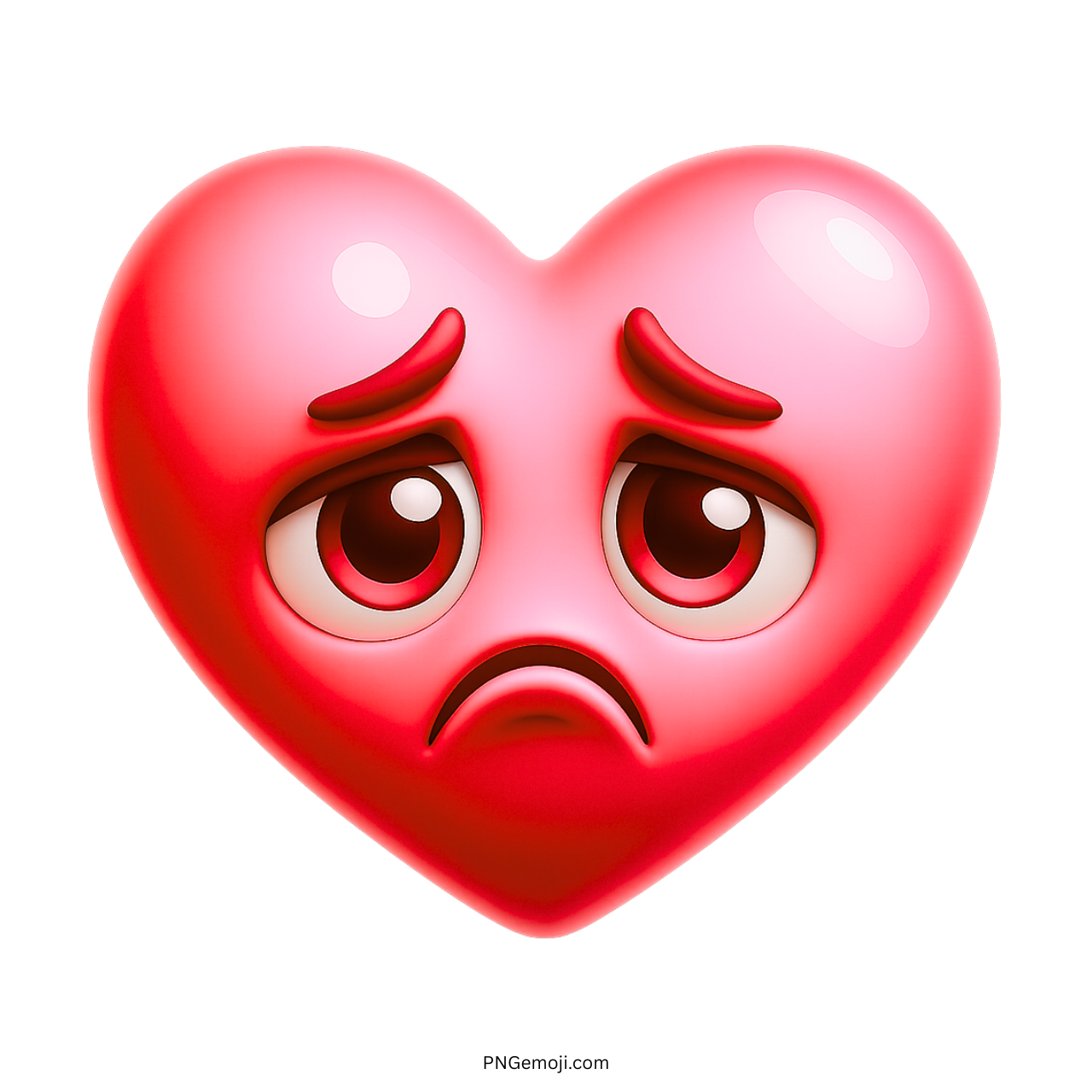 Red heart emoji with sad eyes showing heartbreak, emotional pain, or love-related sorrow