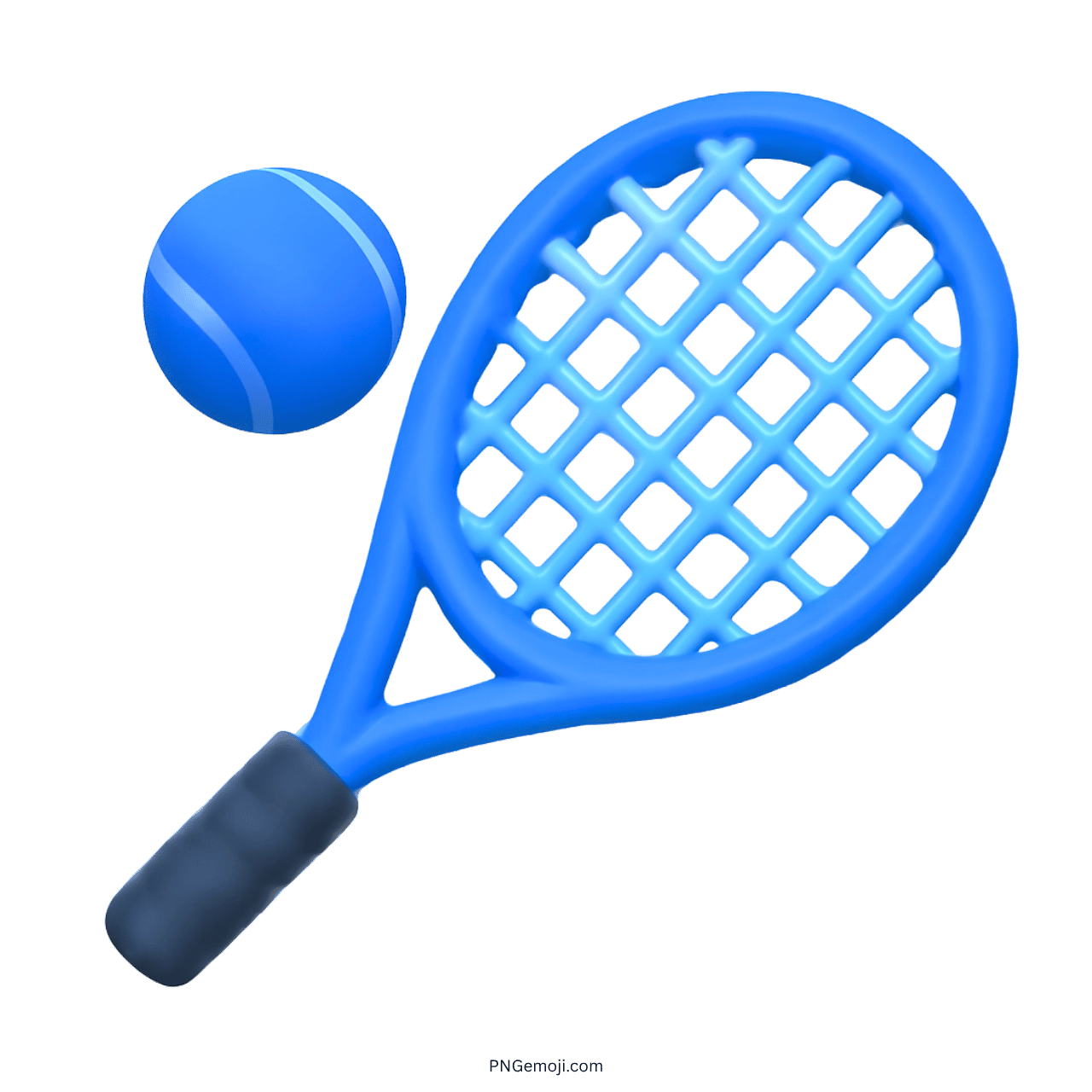 3D tennis racket and ball emoji PNG image with transparent background